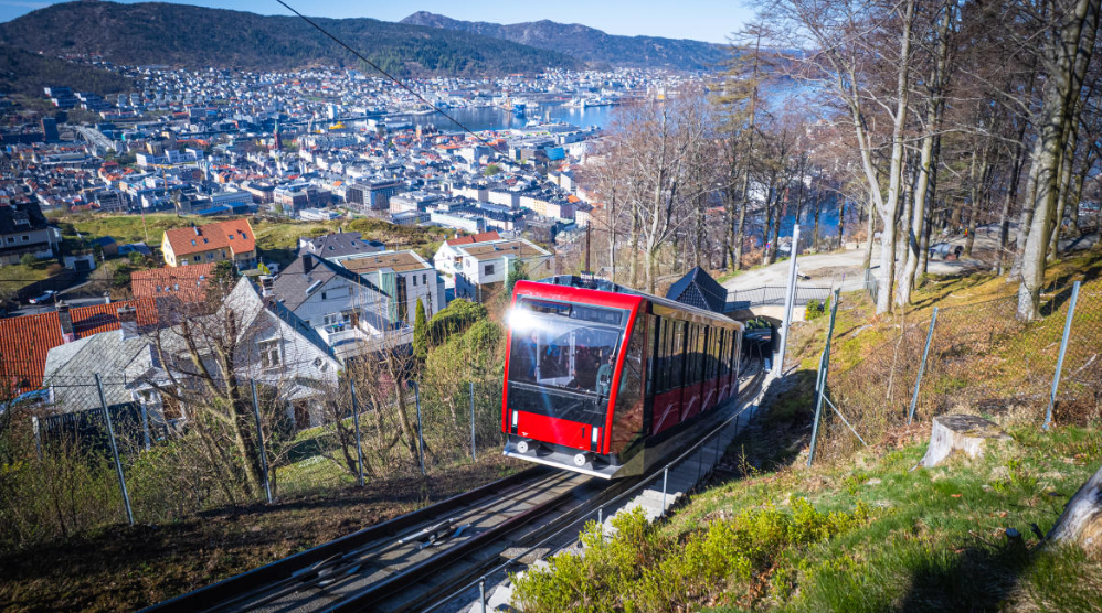 Fløibanen Funicular &amp; Mount Fløyen, Bergen, Norway